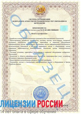 Образец сертификата соответствия (приложение) Нахабино Сертификат ISO 27001